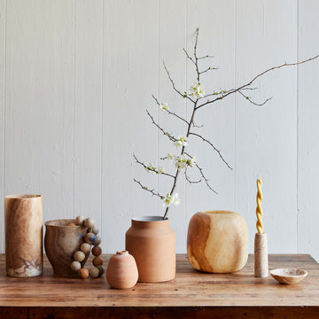 Terra Cotta Bud Vase, Whitewash